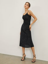 Jacquard Strap Midi Dress